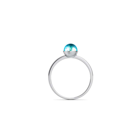 Blauer Nebel | 925 Sterling Silber | Galaxie Glasring
